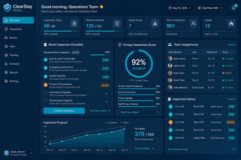ClearStay Panel — App web