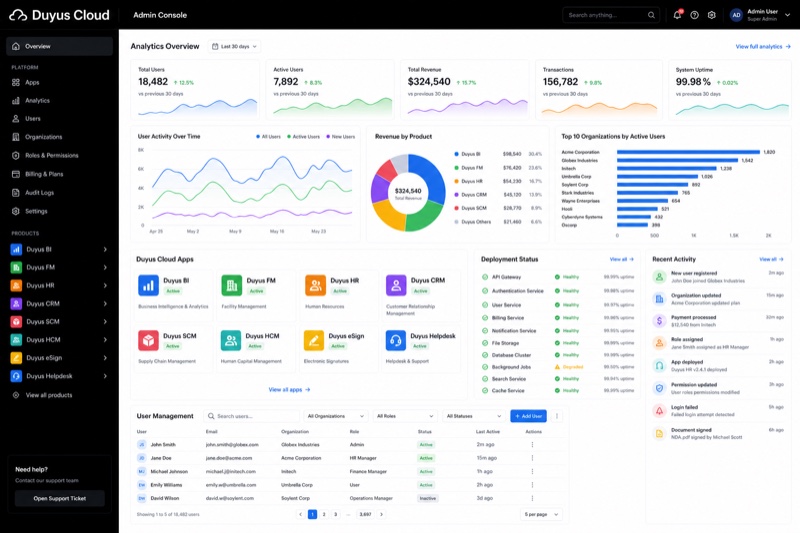 Duyus Cloud — App web